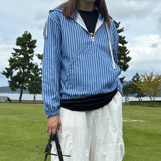 Striped Anorak Hooded Mountain Parka