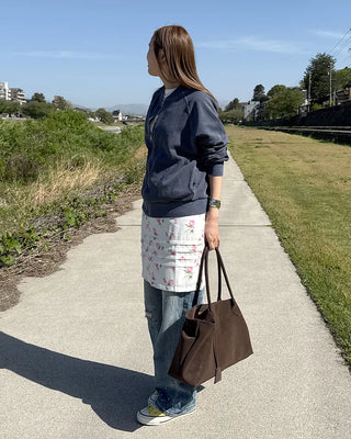Vintage rose pattern midi skirt