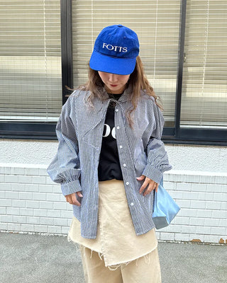 Checked hoodie shirt