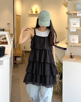 Can-can frill mini dress