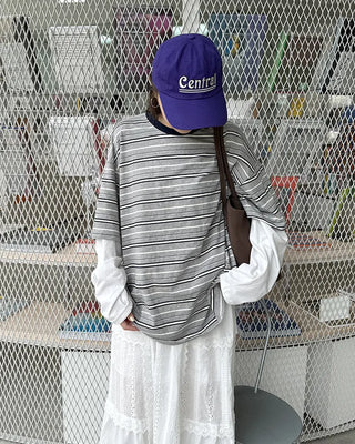 (Unisex) Striped Layered T-Shirt