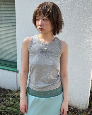 Horse print sleeveless top