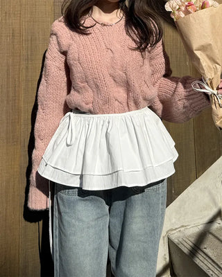 Frilled layered wrap skirt