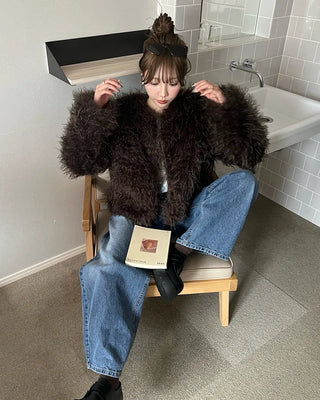 Fur short jacket