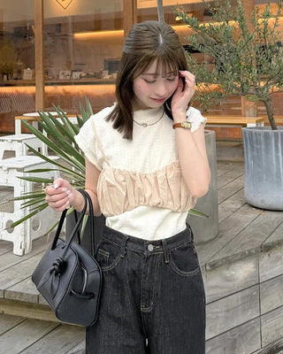 Shirred Cropped Bustier