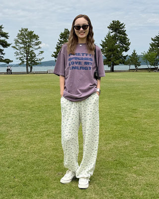 Flower Summer Waffle Easy Pants