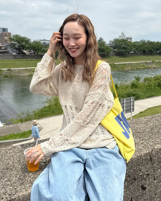 Loose-fitting openwork knit