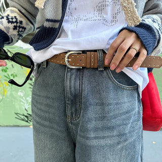 Suede stud belt