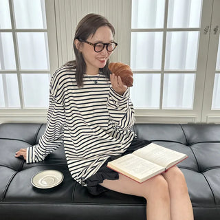 (Unisex) Striped Long-Sleeve T-Shirt