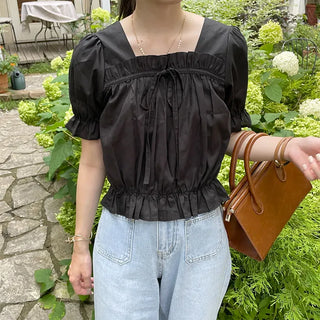 Ribbon frill blouse
