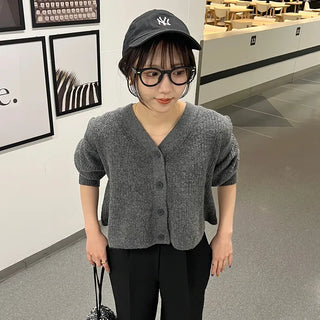 A-line knit cardigan