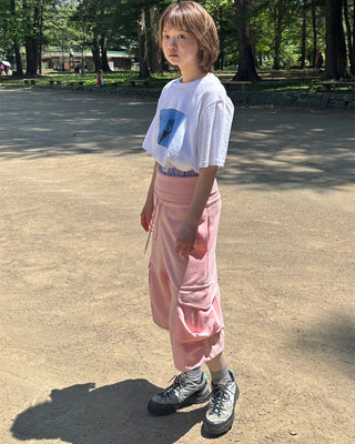 Wide-waist pocket Bermuda shorts