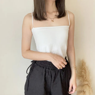Square neck camisole with built-in cups