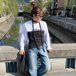 Scarf set ribbed bustier top