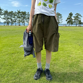 (Unisex) String Cargo Bermuda Pants