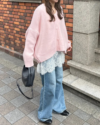 Semi-bootcut denim pants