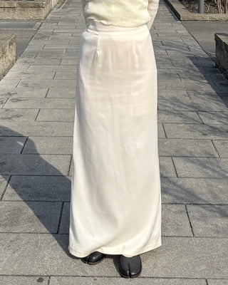 Satin long skirt