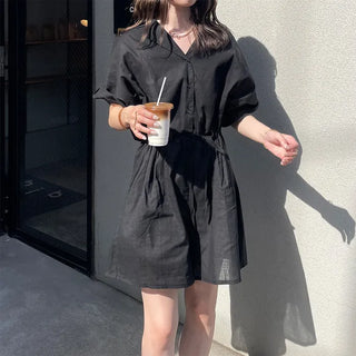 Linen short jumpsuit