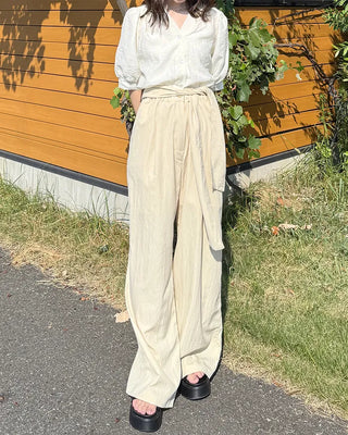 Scarf-layered pants