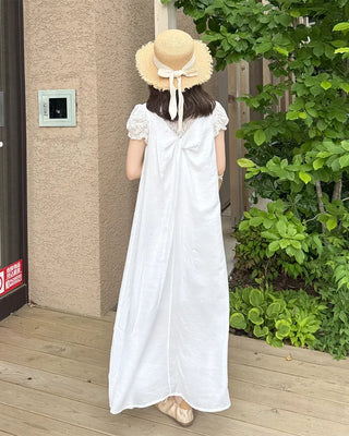 Back Twist Ribbon Long Dress