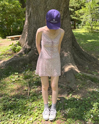Flower pattern camisole mini dress