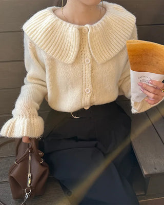 Frill collar cardigan