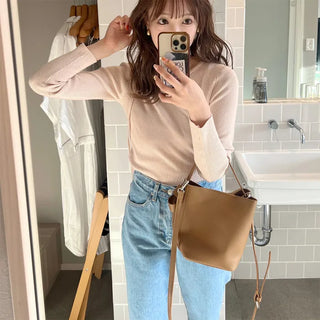 Leather square bag