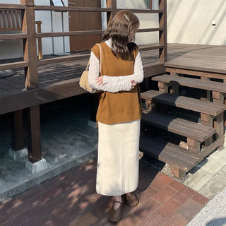 Back button detail knit vest