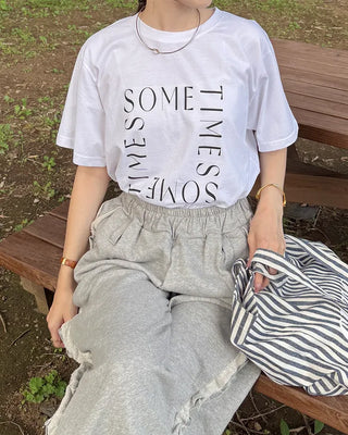 Sometimes Lettering Short-Sleeved T-Shirt