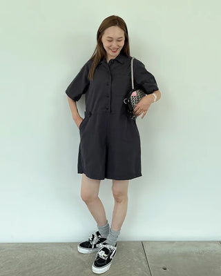 Simple short jumpsuit
