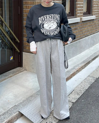 Pintuck Wide Sweatpants