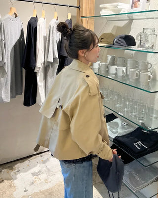 Belted Short Trench Coat