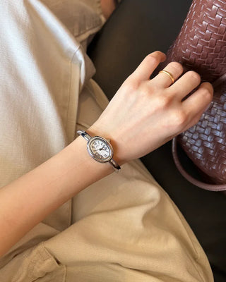 Oval Face Slim Hand Watch