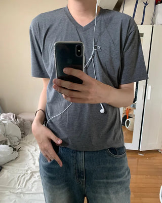 Layered Point V-neck Short-Sleeve T-Shirt
