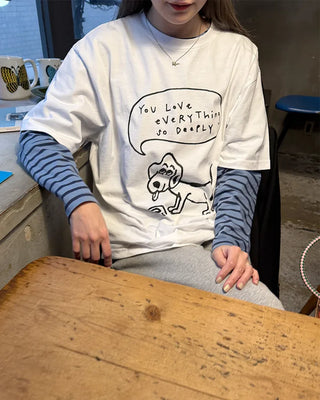 Dog lettering T-shirt