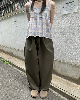 Pastel check camisole blouse
