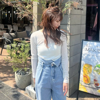 Round neck sheer long T-shirt