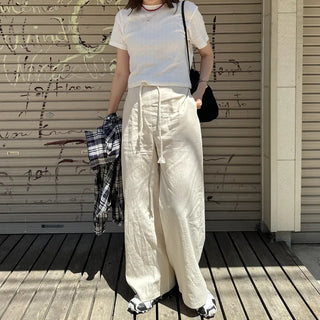 String wide pants