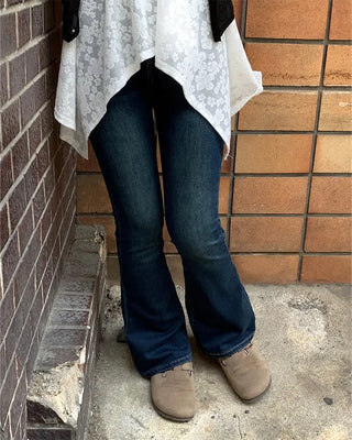 Gradient Wash High Waist Bootcut Denim Pants