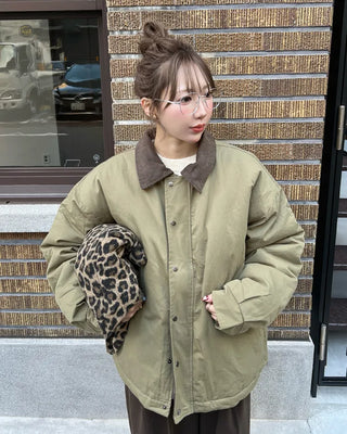 Oversized color-accented blouson