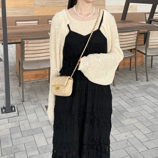 Ribbon detail knit bolero