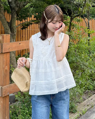 Flower Tiered Sleeveless Dress
