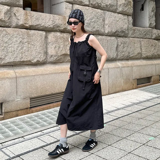 Bag set shirred nylon dress