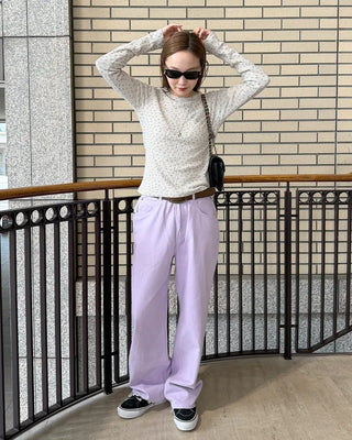 (Unisex) Colored Cotton Wide Pants