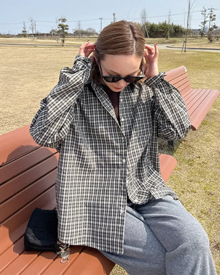 Loose-fit check shirt