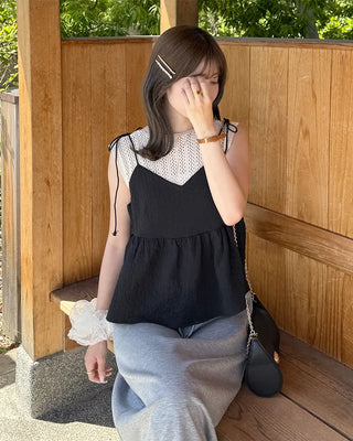 Strappy peplum blouse