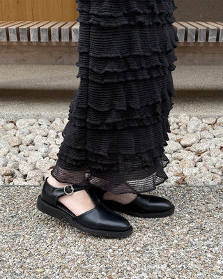 T-strap buckle loafers