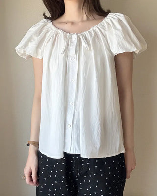 Shirred puff blouse