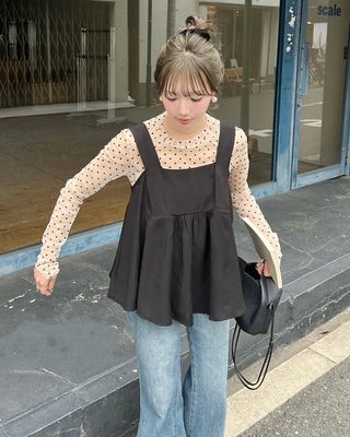 Pintuck Sleeveless Blouse