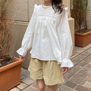 Pintuck frill blouse